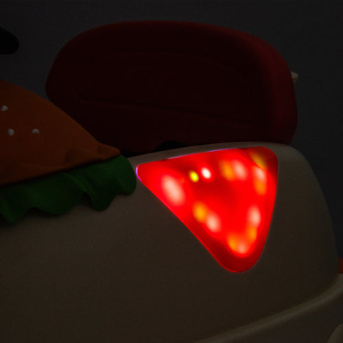 12V Kids Ride On Electric Bumper Car W/Parents Control,Cute&Realistic Hamburger Design,360 Degree Rotation,Storing Space,Bluetooth,Music,USB,Silent wheel,LED Lights,Power Display,Anti-rollover For 2-5