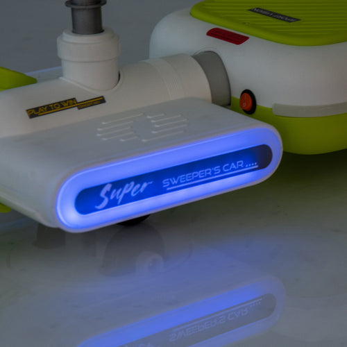 12V Cleaning Go Kart For Kids,55W Motor,Front with mop for cleaning,Length can extended by 6cm,Built in music and lighting functions,Provide a speed of 1.86-2.49MPH for kids aged 3-6 years old.